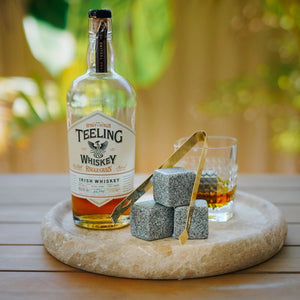 WHISKEY STONE SET WITH TONGS