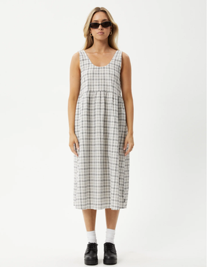 LEO CHECK MIDI DRESS