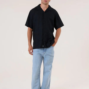 HEMP MINIMAL THRILLS CONTRAST STITCH BOWLING SHIRT