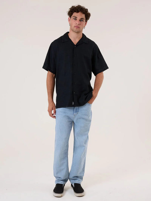 HEMP MINIMAL THRILLS CONTRAST STITCH BOWLING SHIRT