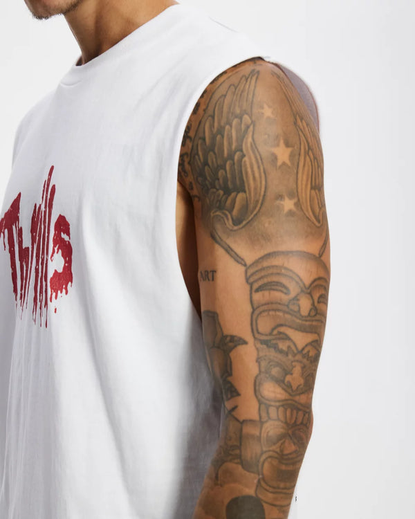 ONCE BITTEN TWICE SHY MERCH FIT MUSCLE TEE