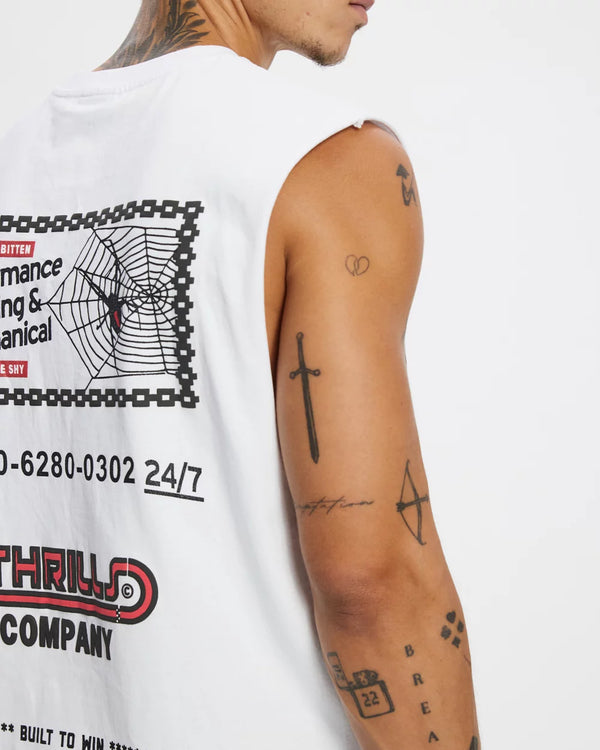 ONCE BITTEN TWICE SHY MERCH FIT MUSCLE TEE