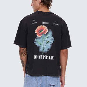 DEADLY POPULAR BOX FIT OVERSIZE CROPPED TEE