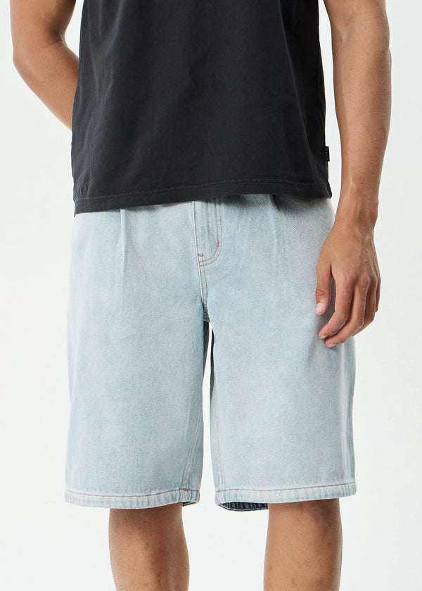 FAST FORWARD DENIM ULTRA BAGGY PLEATED SHORT