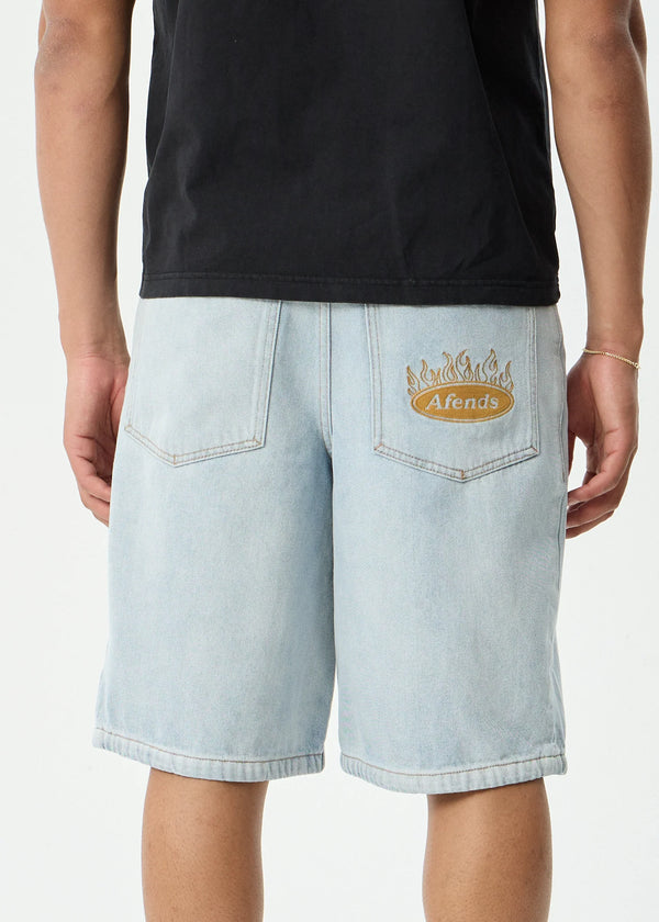 FAST FORWARD DENIM ULTRA BAGGY PLEATED SHORT