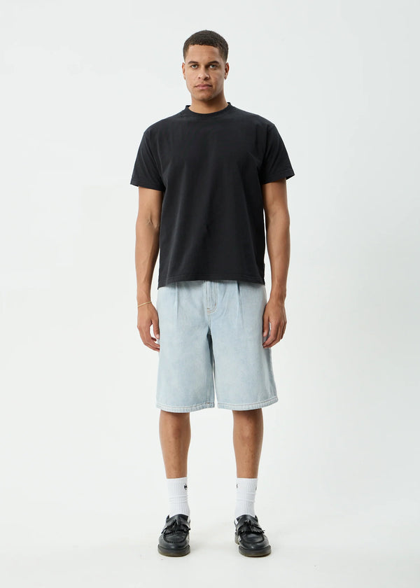 FAST FORWARD DENIM ULTRA BAGGY PLEATED SHORT