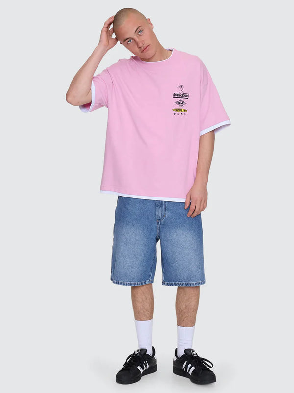 IS THIS IT BOX FIT CROPPED LAYERED TEE