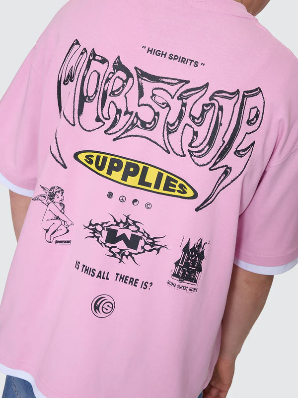 IS THIS IT BOX FIT CROPPED LAYERED TEE