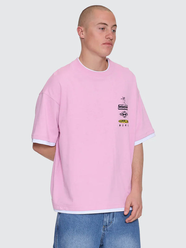 IS THIS IT BOX FIT CROPPED LAYERED TEE