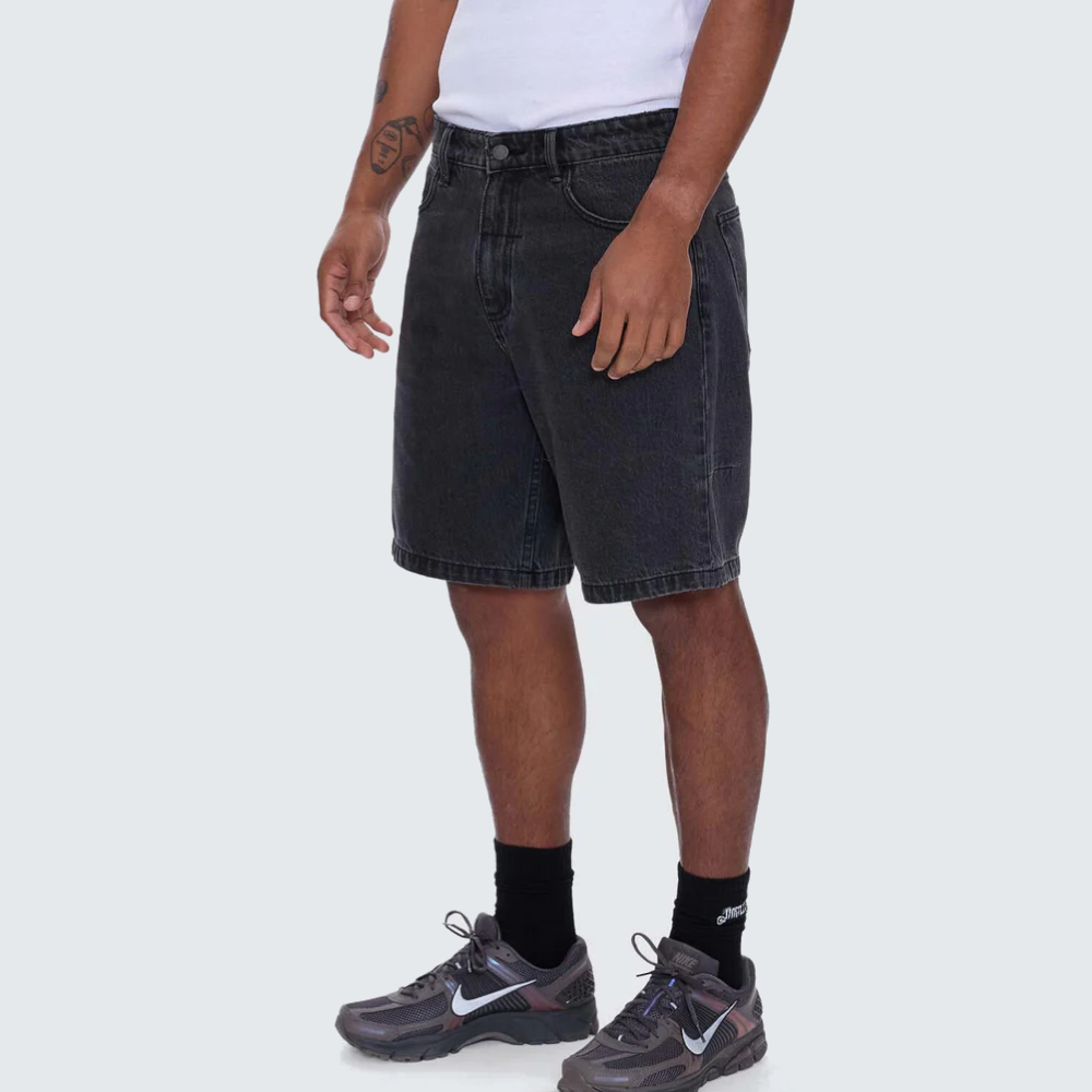 MID SLACKER RELAXED LONG DENIM SHORT – Glass Ave