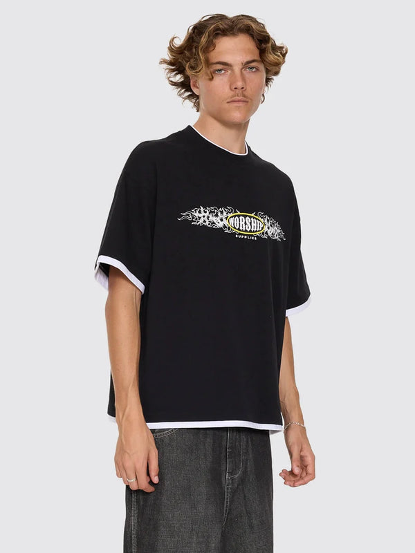 TROPIC REIGN BOX CROP LAYER TEE