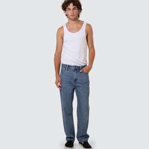 SLACKER DENIM JEAN STONED BLUE