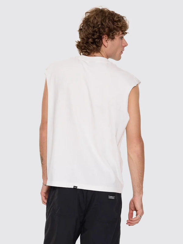 SPIRALING O/S BOS CROP MUSCLE TEE