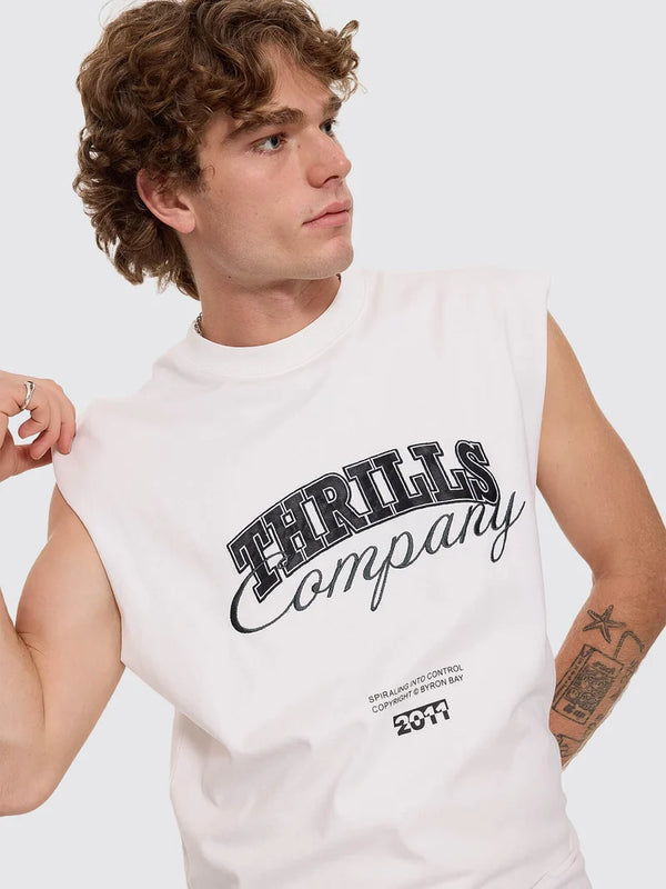 SPIRALING O/S BOS CROP MUSCLE TEE
