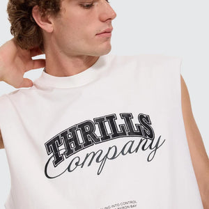 SPIRALING O/S BOS CROP MUSCLE TEE