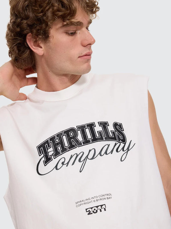 SPIRALING O/S BOS CROP MUSCLE TEE