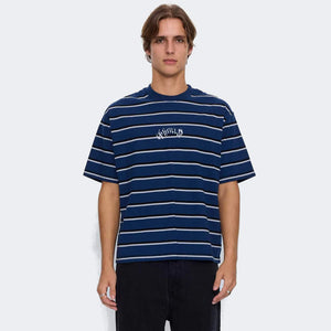 STAGGER BIG SRTIPE OVERSIZE BOX CROP TEE