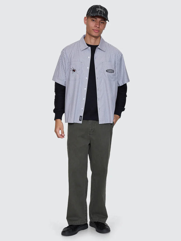 WEB OF DECEIT CROPPED WORK SHIRT