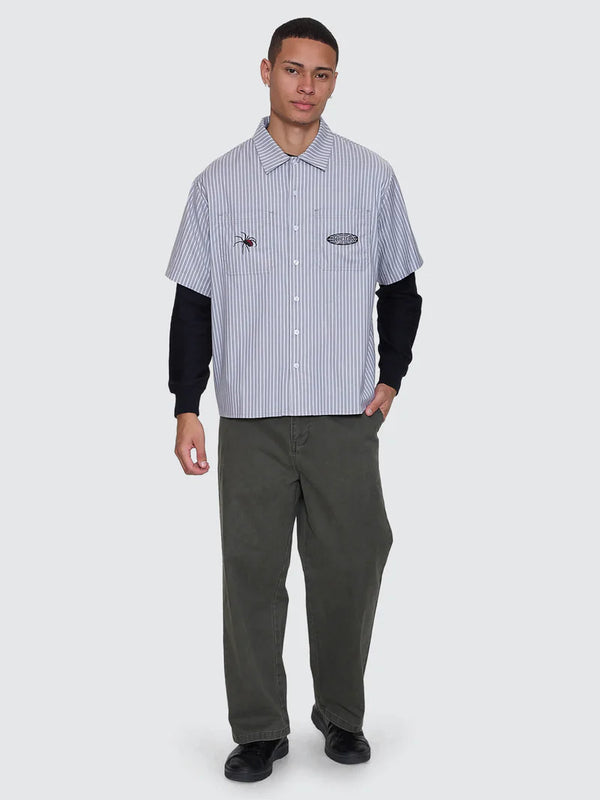 WEB OF DECEIT CROPPED WORK SHIRT