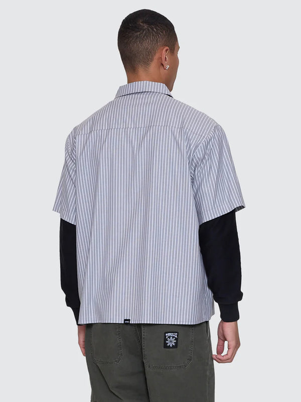 WEB OF DECEIT CROPPED WORK SHIRT