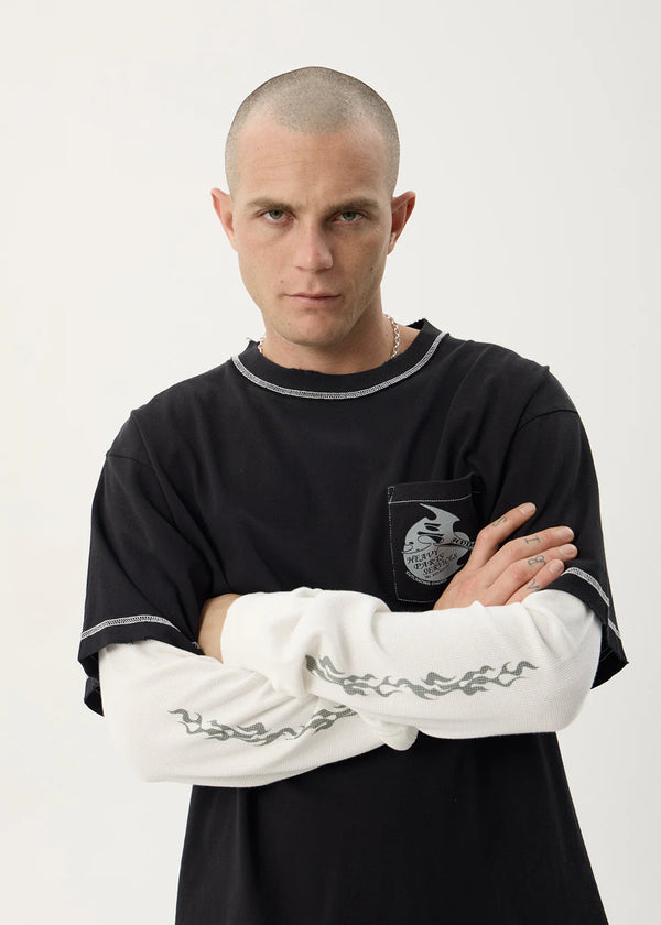 HEAVY PARTS LAYERED WAFFLE L/S TEE
