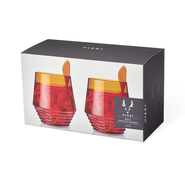 AMBER DECO COCKTAIL GLASSES
